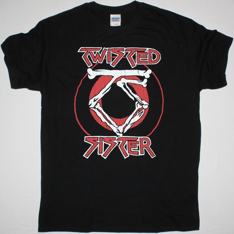 TWISTED SISTER LOGO NEW BLACK T SHIRT