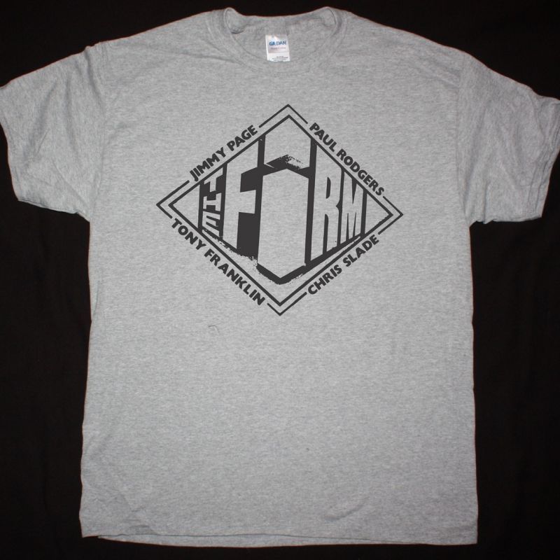 THE FIRM 1985 JIMMY PAGE PAUL RODGERS NEW SPORT GREY T SHIRT