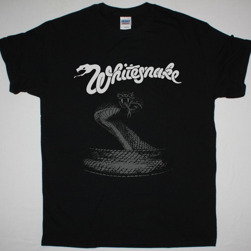 WHITESNAKE READY AN' WILLING GREY SNAKE NEW BLACK T-SHIRT