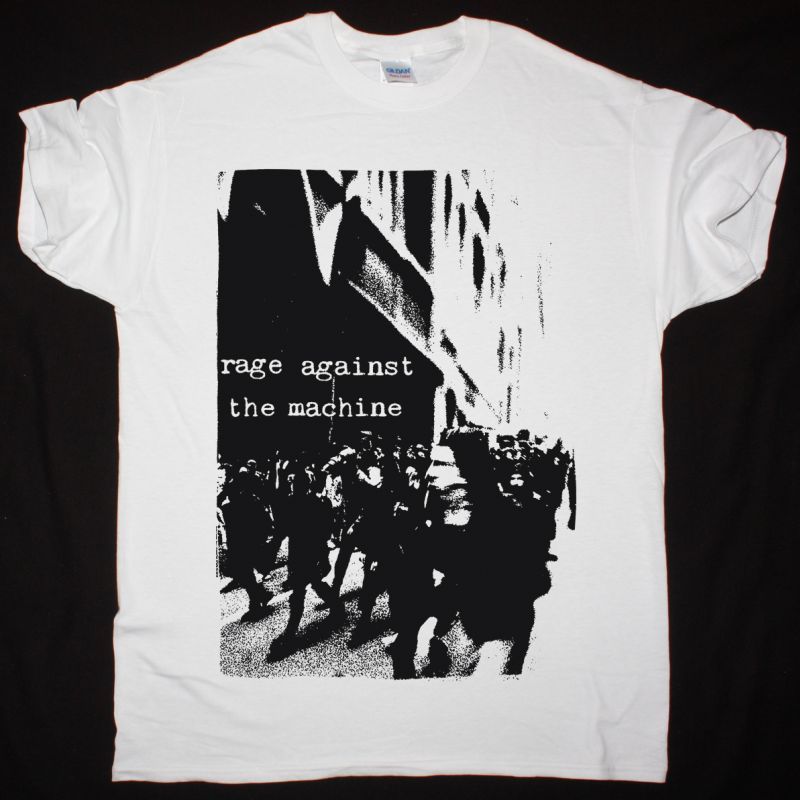 RAGE AGAINST THE MACHINE RIOT NEW WHITE T-SHIRT