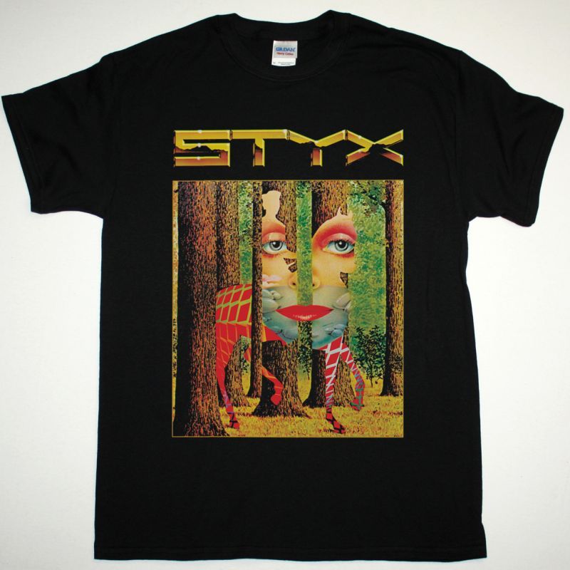 STYX THE GRAND ILLUSION 1977 NEW BLACK  T-SHIRT