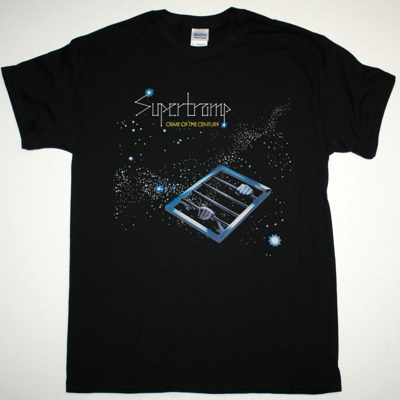 SUPERTRAMP CRIME OF THE CENTURY 1974 NEW BLACK T-SHIRT