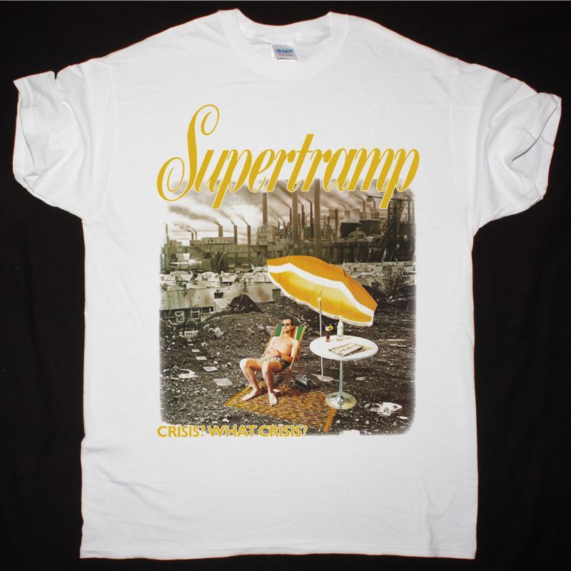 SUPERTRAMP CRISIS WHAT CRISIS 1975 NEW WHITE T-SHIRT