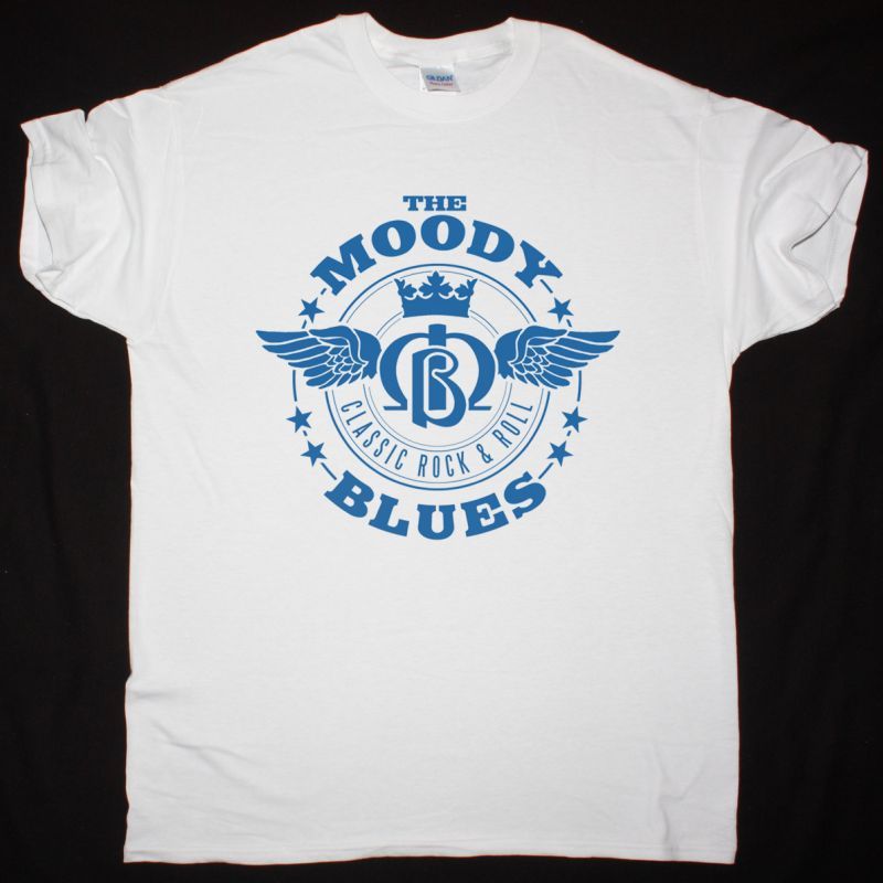 THE MOODY BLUES RETRO WINGS NEW WHITE T SHIRT