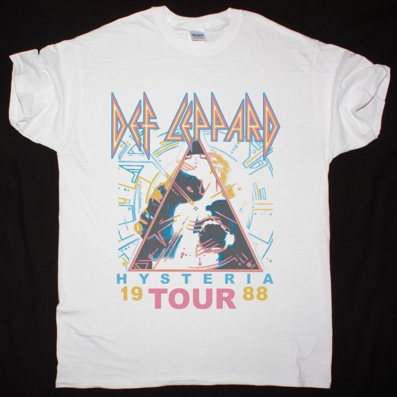 DEF LEPPARD HYSTERIA TOUR 1988 NEW WHITE T SHIRT