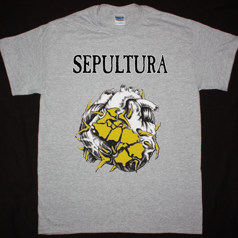 SEPULTURA CHAOS A.D. TOUR NEW SPORT GREY T SHIRT