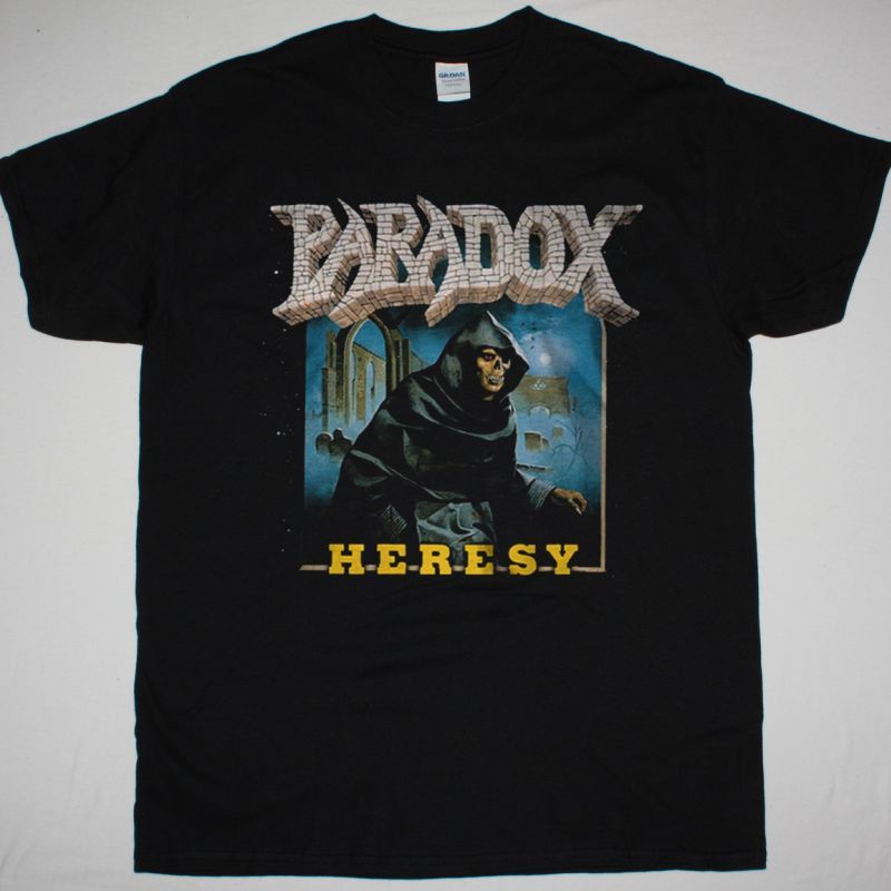 PARADOX HERESY 1989 NEW BLACK T-SHIRT