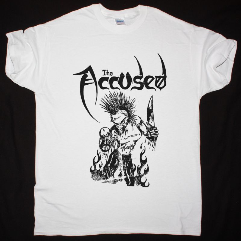 THE ACCUSED MORE FUN THAN A OPEN CASKET FUNERAL NEW WHITE T SHIRT