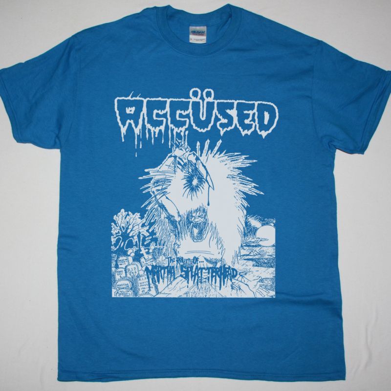 THE ACCÜSED THE RETURN OF… MARTHA SPLATTERHEAD 1986 NEW SAPPHIRE BLUE T SHIRT