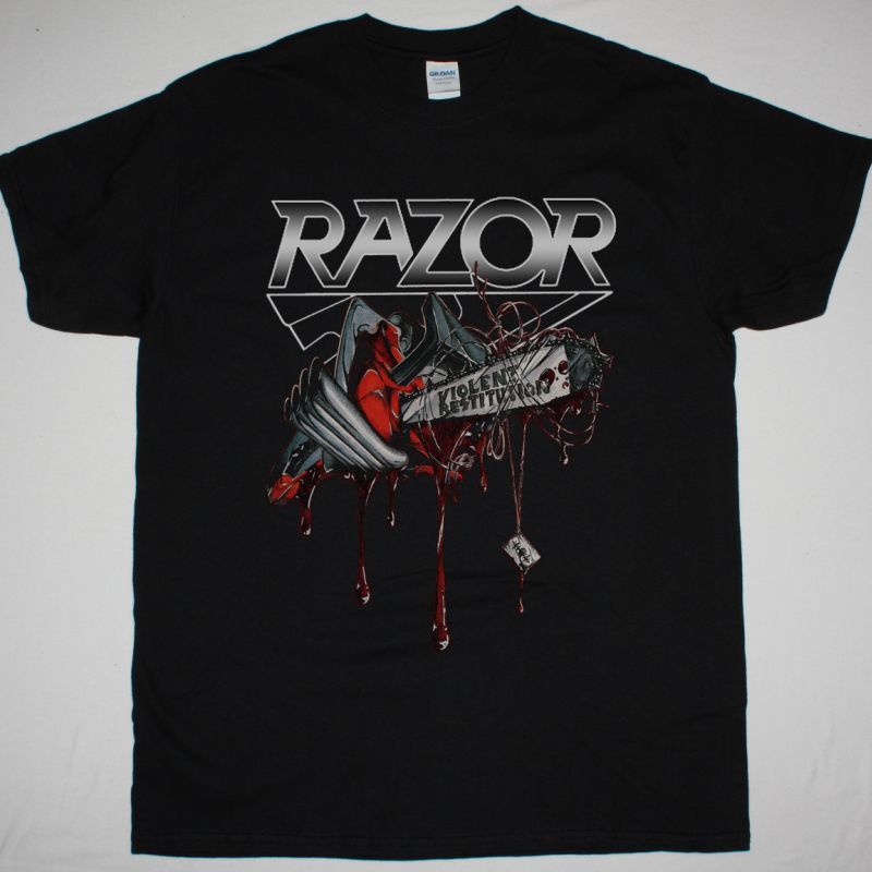 RAZOR VIOLENT RESTITUTION NEW BLACK T SHIRT