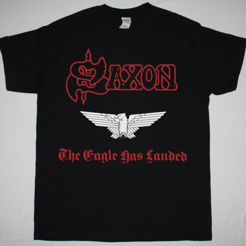 SAXON THE EAGLE HAS LANDED 1982 NEW BLACK T SHIRT