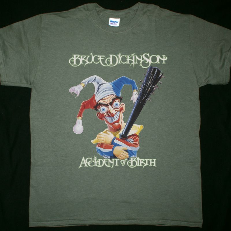 BRUCE DICKINSON ACCIDENT AT BIRTH NEW KAKHI T SHIRT