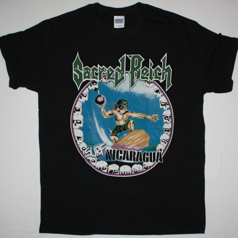 SACRED REICH SURF NICARAGUA NEW BLACK T-SHIRT