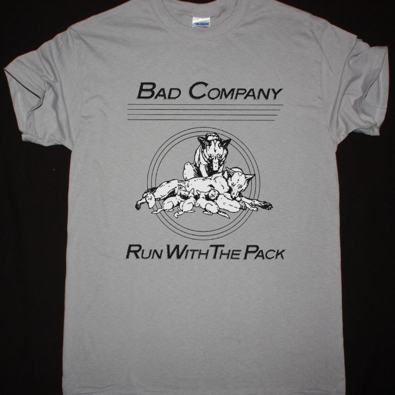 BAD COMPANY RUN WITH THE PACK NEW LIGHT GREY T SHIRT