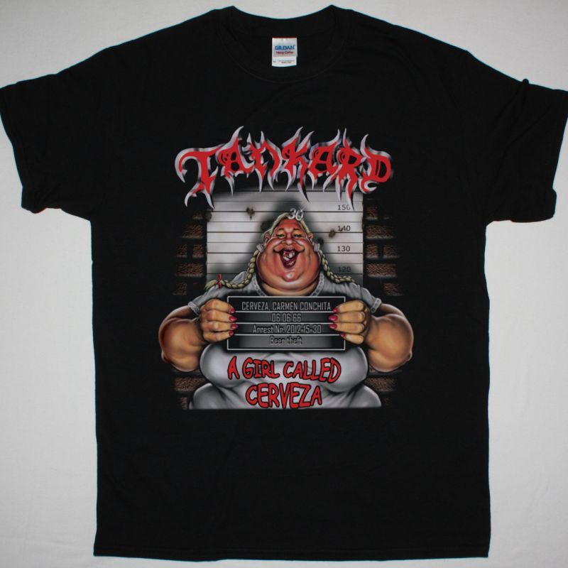 TANKARD A GIRL CALLED CERVEZA NEW BLACK T-SHIRT