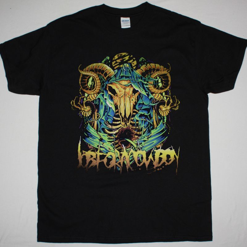 JOB FOR A COWBOY GOAT SKULL NEW BLACK T-SHIRT