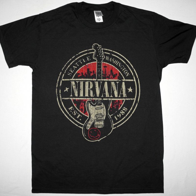 NIRVANA SEATTLE NEW BLACK T-SHIRT