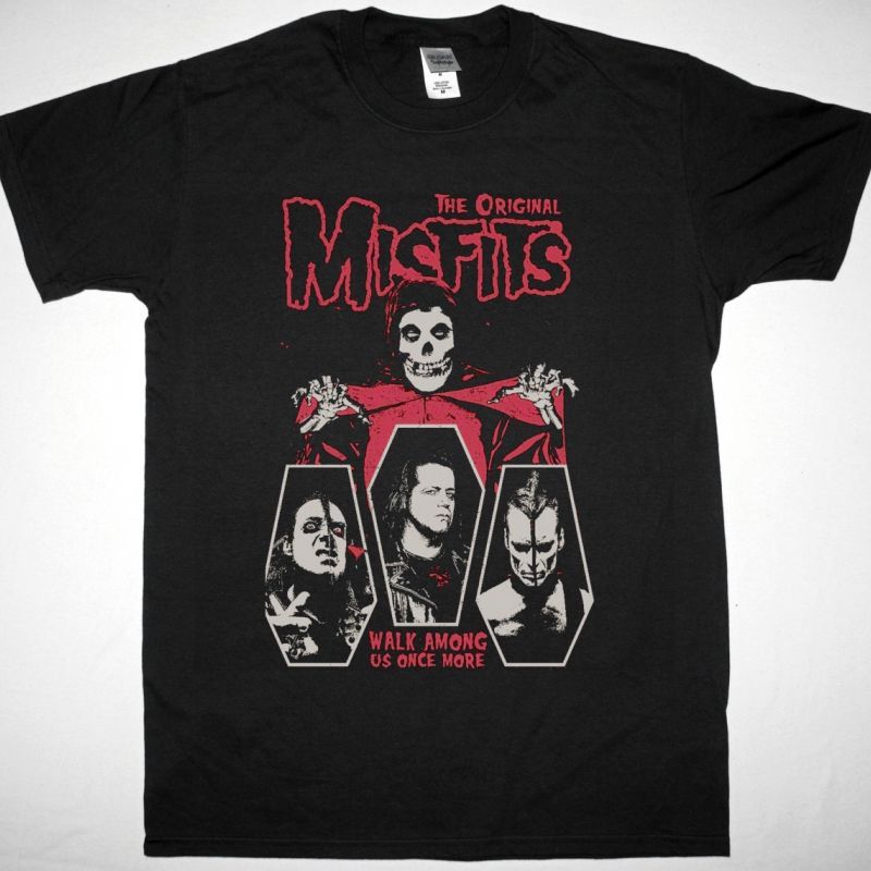 THE MISFITS WALK AMONG US ONCE MORE NEW BLACK T SHIRT