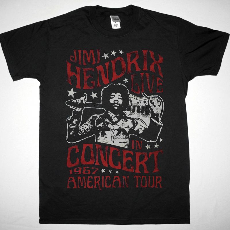 JIMI HENDRIX CONCERT 1967 NEW BLACK T SHIRT