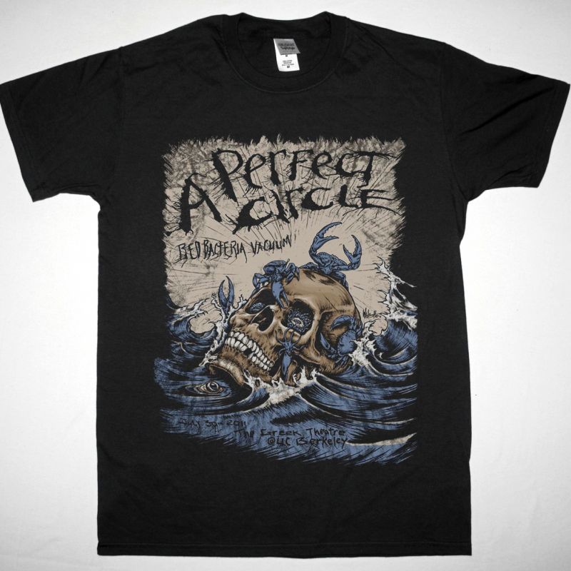 A PERFECT CIRCLE BED BACTERIA VACUUM NEW BLACK T-SHIRT