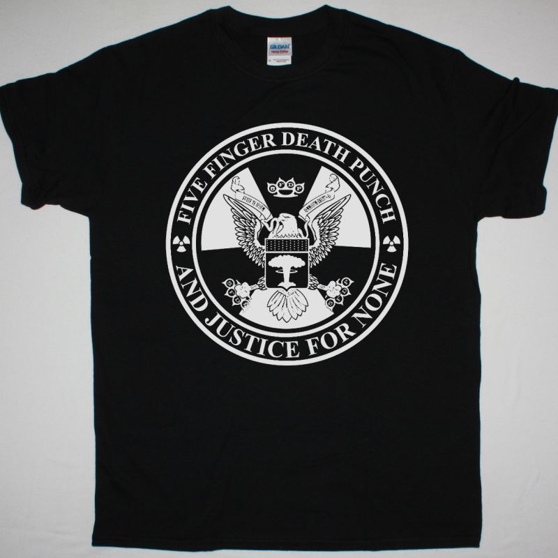 FIVE FINGER DEATH PUNCH AND JUSTICE FOR NONE NEW BLACK T-SHIRT