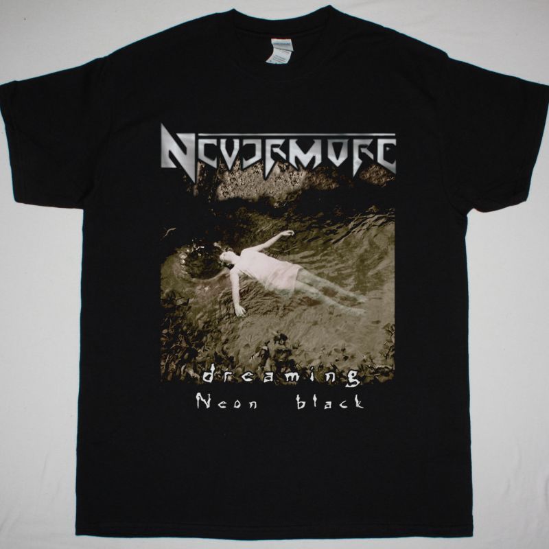 NEVERMORE DREAMING NEON BLACK NEW BLACK T-SHIRT