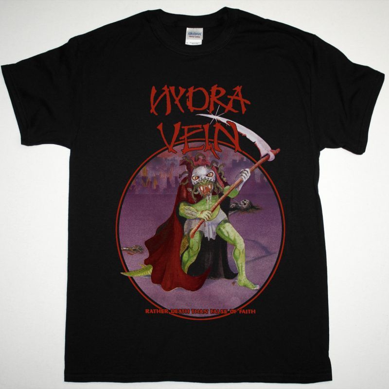 HYDRA VEIN RATHER DEATH THAN FALSE OF FAITH NEW BLACK T SHIRT