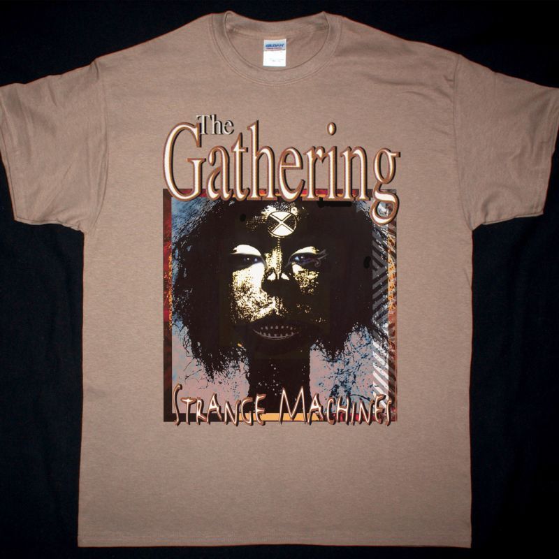 THE GATHERING STRANGE MACHINES NEW BROWN T-SHIRT