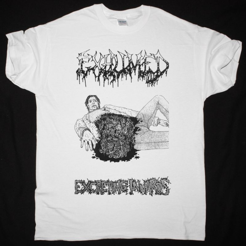EXHUMED EXCRETING INNARDS 1992 NEW WHITE T-SHIRT