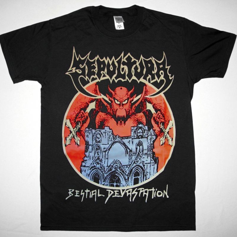 SEPULTURA BESTIAL DEVASTATION 1985 NEW BLACK T SHIRT