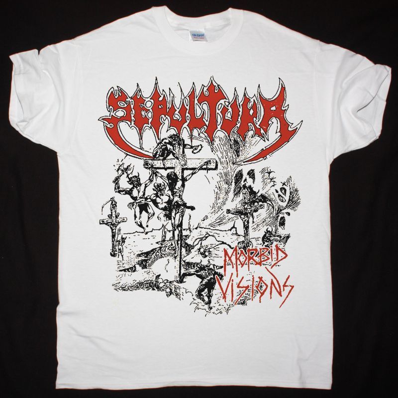 SEPULTURA MORBID VISIONS NEW WHITE T SHIRT