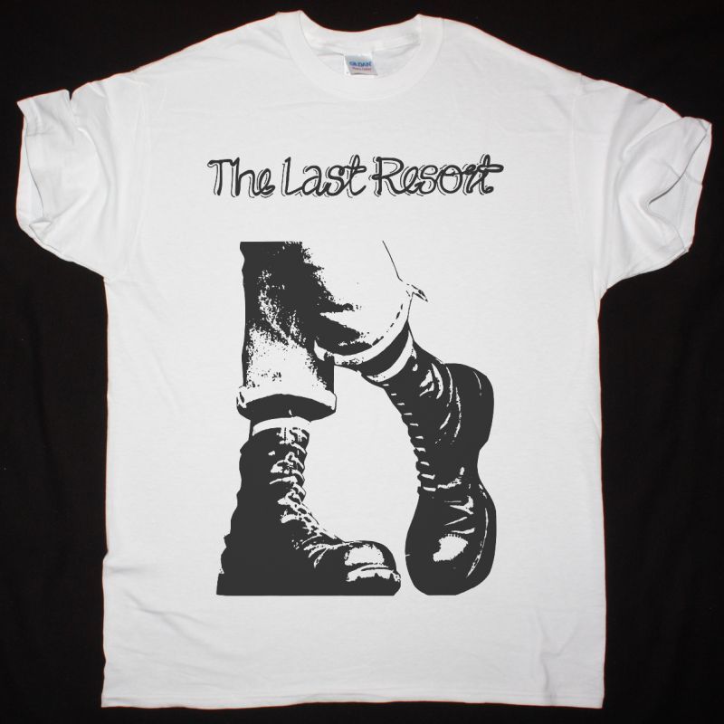 THE LAST RESORT BOOTS NEW WHITE T SHIRT