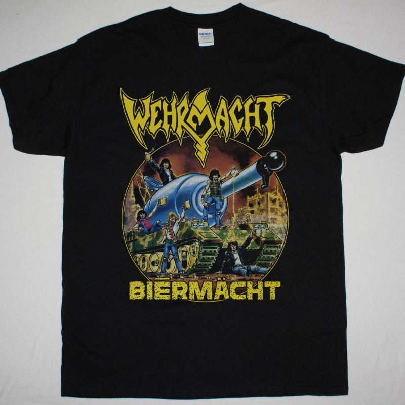 WEHRMACHT BIERMACHT NEW BLACK T-SHIRT