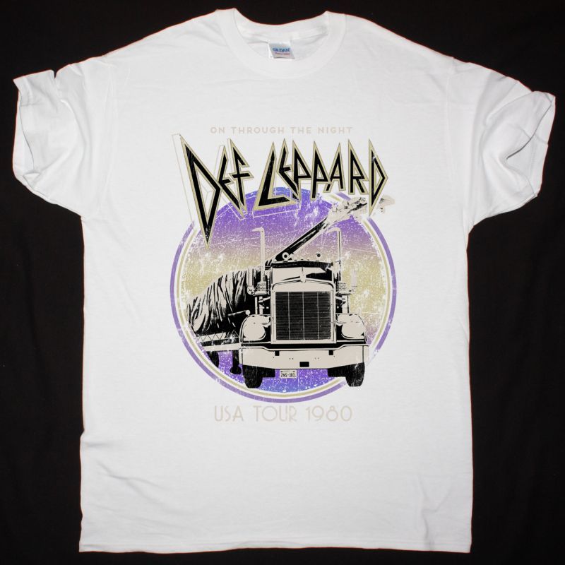 DEF LEPPARD 1980 USA TOUR WHITE DISTRESSED NEW WHITE T SHIRT