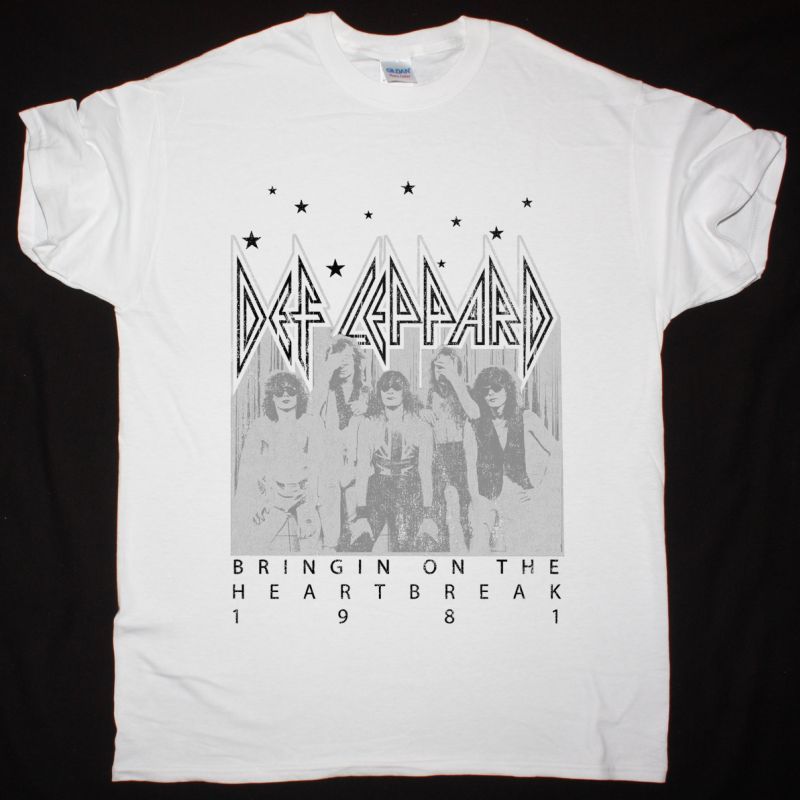 DEF LEPPARD BRINGIN' ON THE HEARTBREAK NEW WHITE T SHIRT