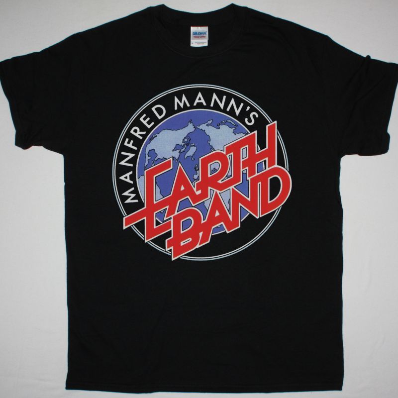 MANFRED MANN’S EARTH BAND LOGO NEW BLACK T-SHIRT