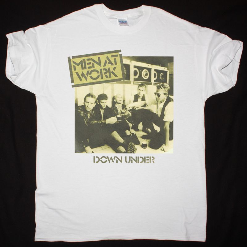 MEN AT WORK DOWN UNDER NEW WHITE T-SHIRT