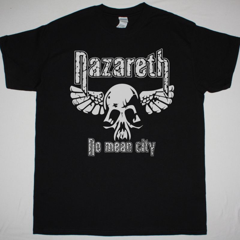 NAZARETH NO MEAN CITY SKULL NEW BLACK T-SHIRT