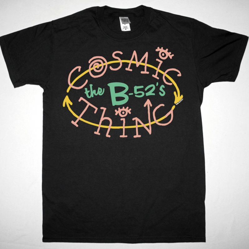 THE B-52'S COSMIC THING NEW BLACK T-SHIRT