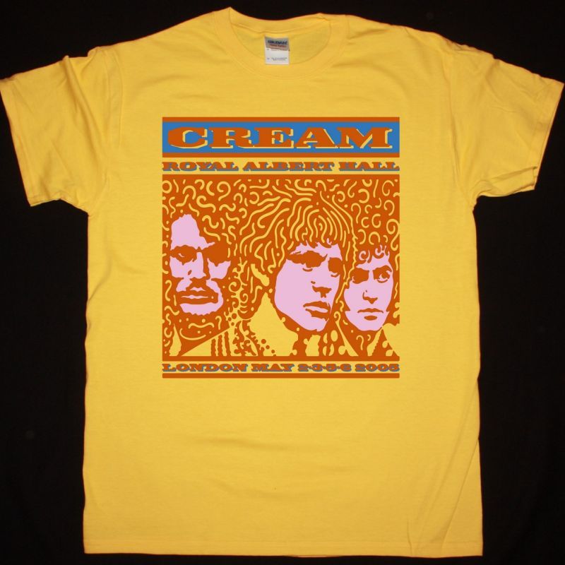 CREAM ROYAL ALBERT HALL NEW YELLOW T-SHIRT