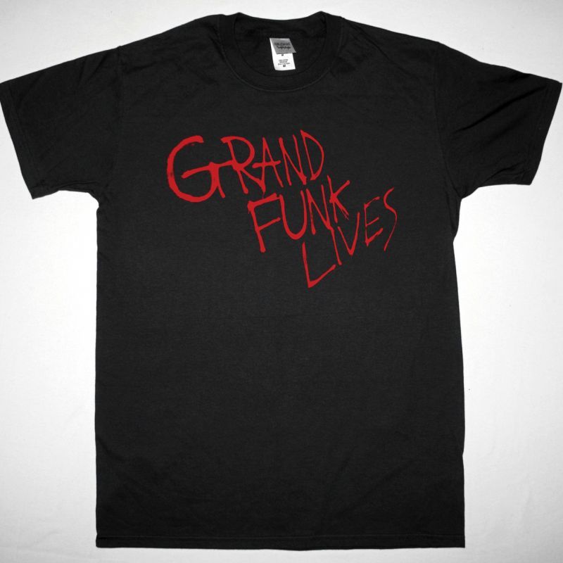 GRAND FUNK RAILROAD GRAND FUNK LIVES NEW BLACK T-SHIRT