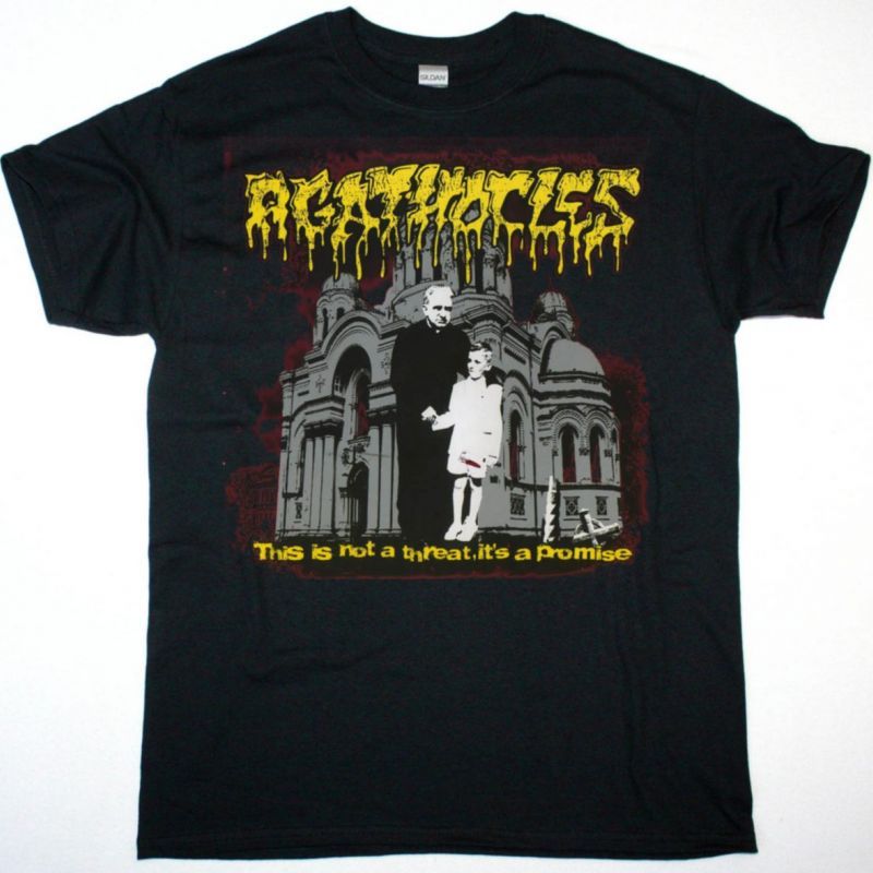 AGATHOCLES THIS IS NOT A THREAT ITS A PROMISE NEW BLACK T-SHIRT