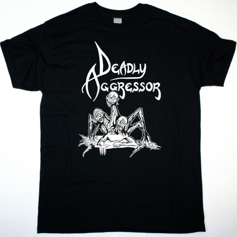 DEADLY AGRESSOR VIOLENT DEATH NEW BLACK T SHIRT