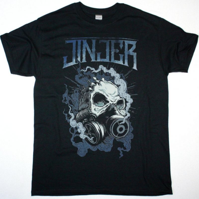 JINJER GASMASK SKULL NEW BLACK T-SHIRT