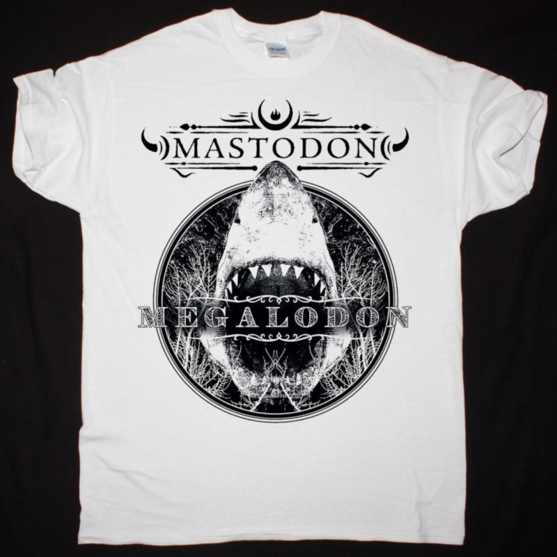 MASTODON MEGALODON NEW WHITE T-SHIRT