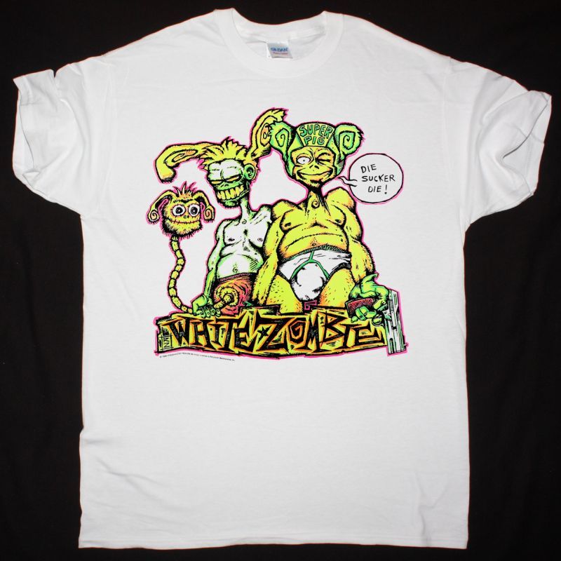 WHITE ZOMBIE DIE SUCKER DIE NEW WHITE T SHIRT