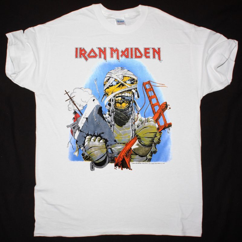 IRON MAIDEN CALIFORNIA INVASION TOUR SHIRT NEW WHITE T-SHIRT
