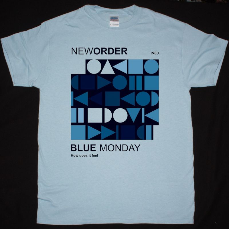 NEW ORDER BLUE MONDAY NEW LIGHT BLUE T SHIRT