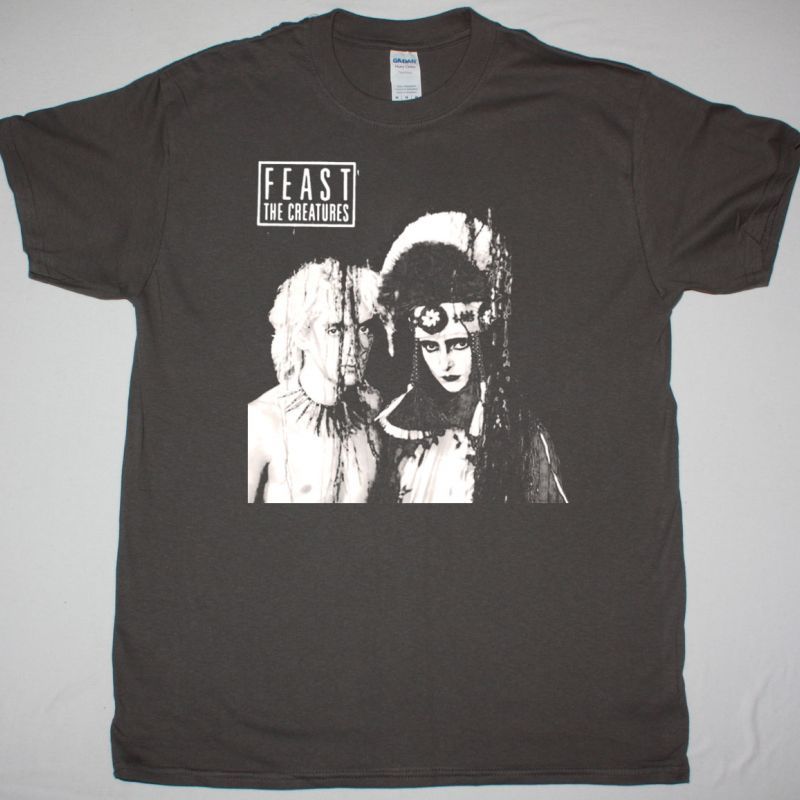 THE CREATURES FEAST BLACK AND WHITE NEW GREY T-SHIRT