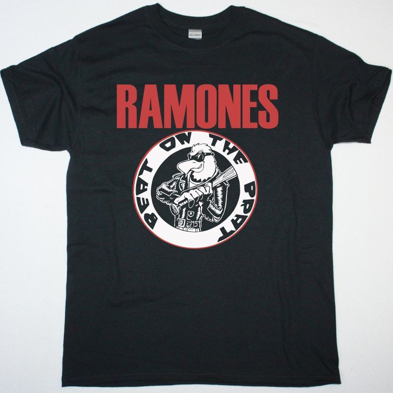 RAMONES BEAT ON THE BRAT NEW BLACK T-SHIRT